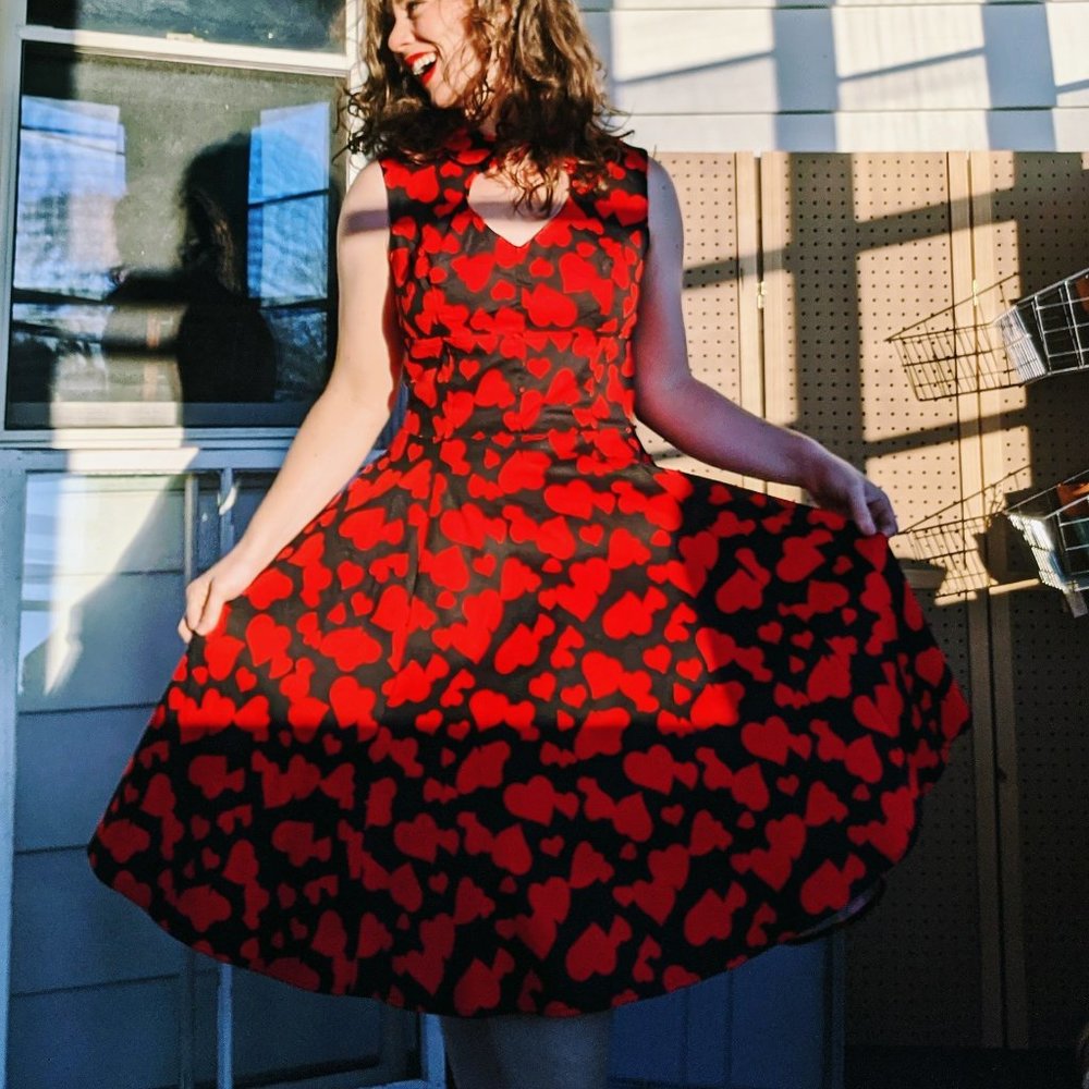 Hearts & Roses 50s Style Rockabilly Heart Dress